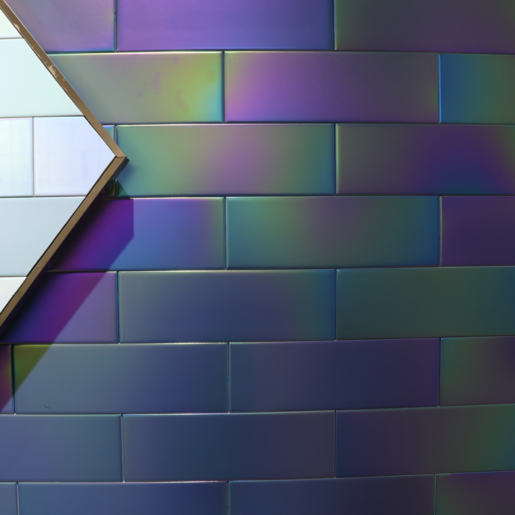 Azulejo de pared de cerámica 3d de iridiscencia de 100x300 mm