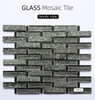 Lámina de acero inoxidable y decoración de pared de azulejos de mosaico de cristal