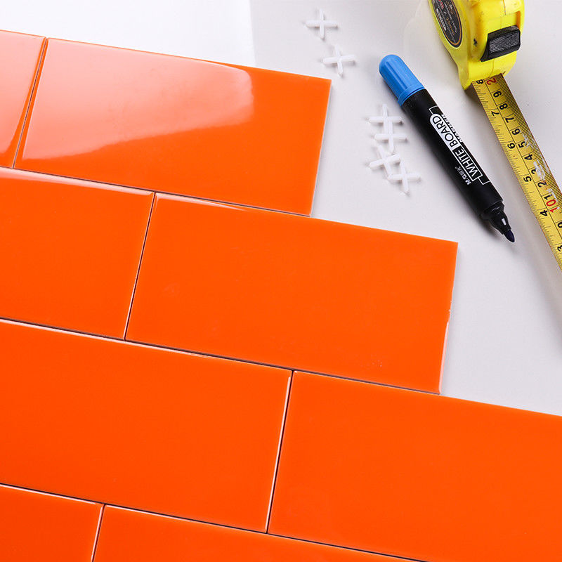 Azulejos de pared de cocina de color naranja 4x8 Moderno de 10x20 cm Baño estándar Cerámica de cerámica