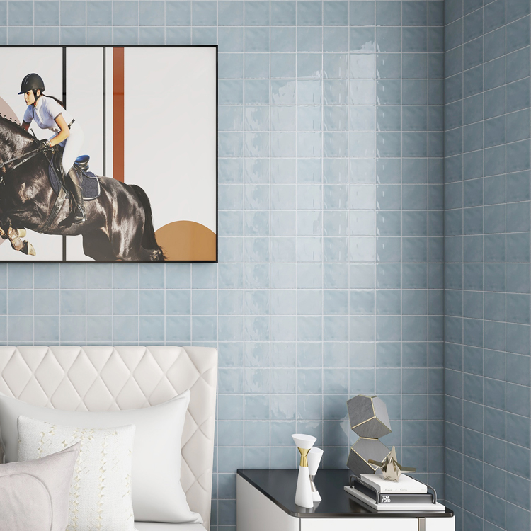 Azulejo de pared de baño con salpicadero brillante 10x10