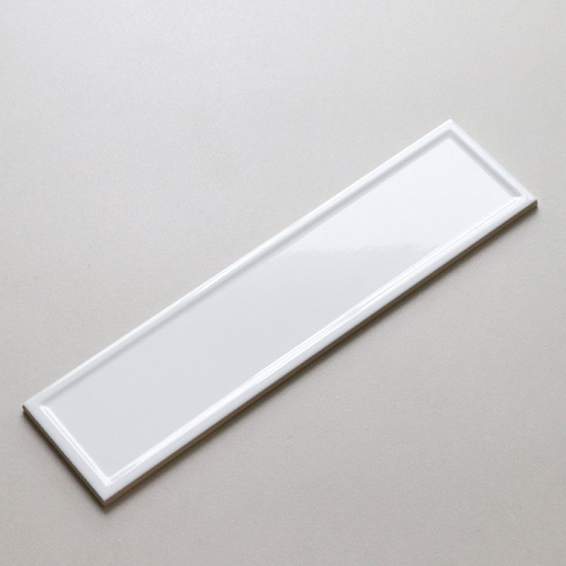 Placas de salpicaduras cerámicas baldosas de pared de baño, baldosas de metro blanco 4x16 de alto brillo