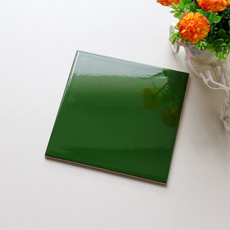 Azulejos de pared brillo de 8x8 tratamiento de superficie glaseada diseño verde oscuro