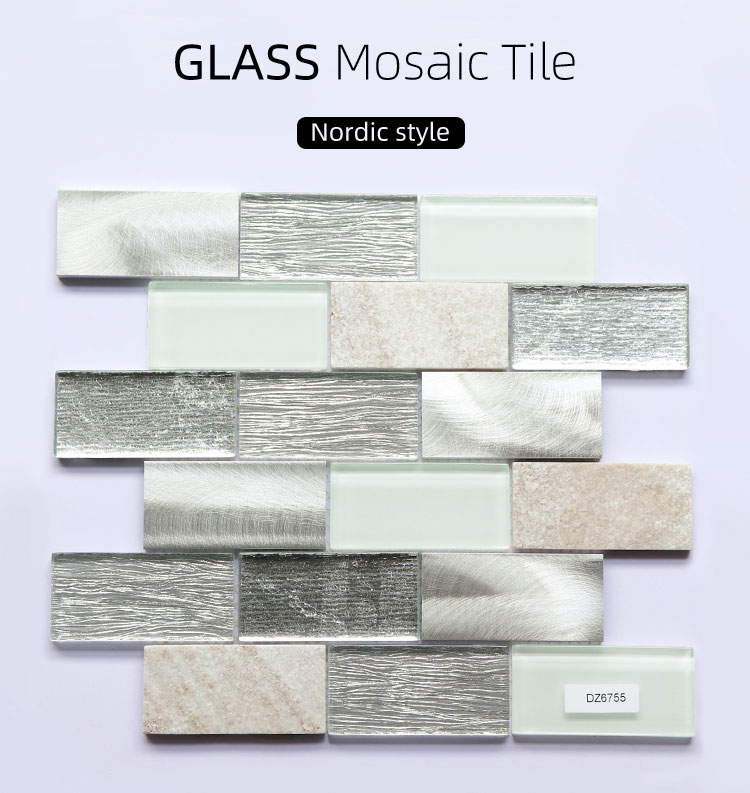 FCTORY Colorido Design Glass Mix Stone Mosaic Mosaico para pared