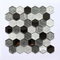Azulejos de mosaico de vidrio de mosaico hexagonal Azulejos de salpicadero de cocina moderna de elemento metálico