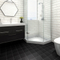 Baño de cerámica Black Glossy Piso Tiles 200x200 Resistencia de manchas fuertes