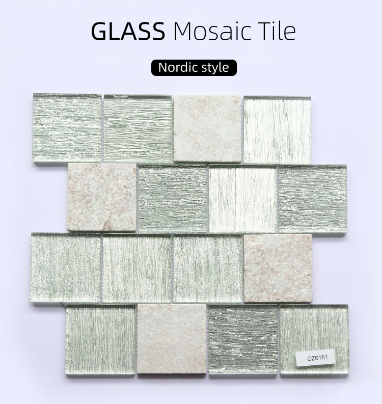 Azulejo de mosaico de vidrio de pared de azulejo de cocina interior decorativo resistente al calor moderno